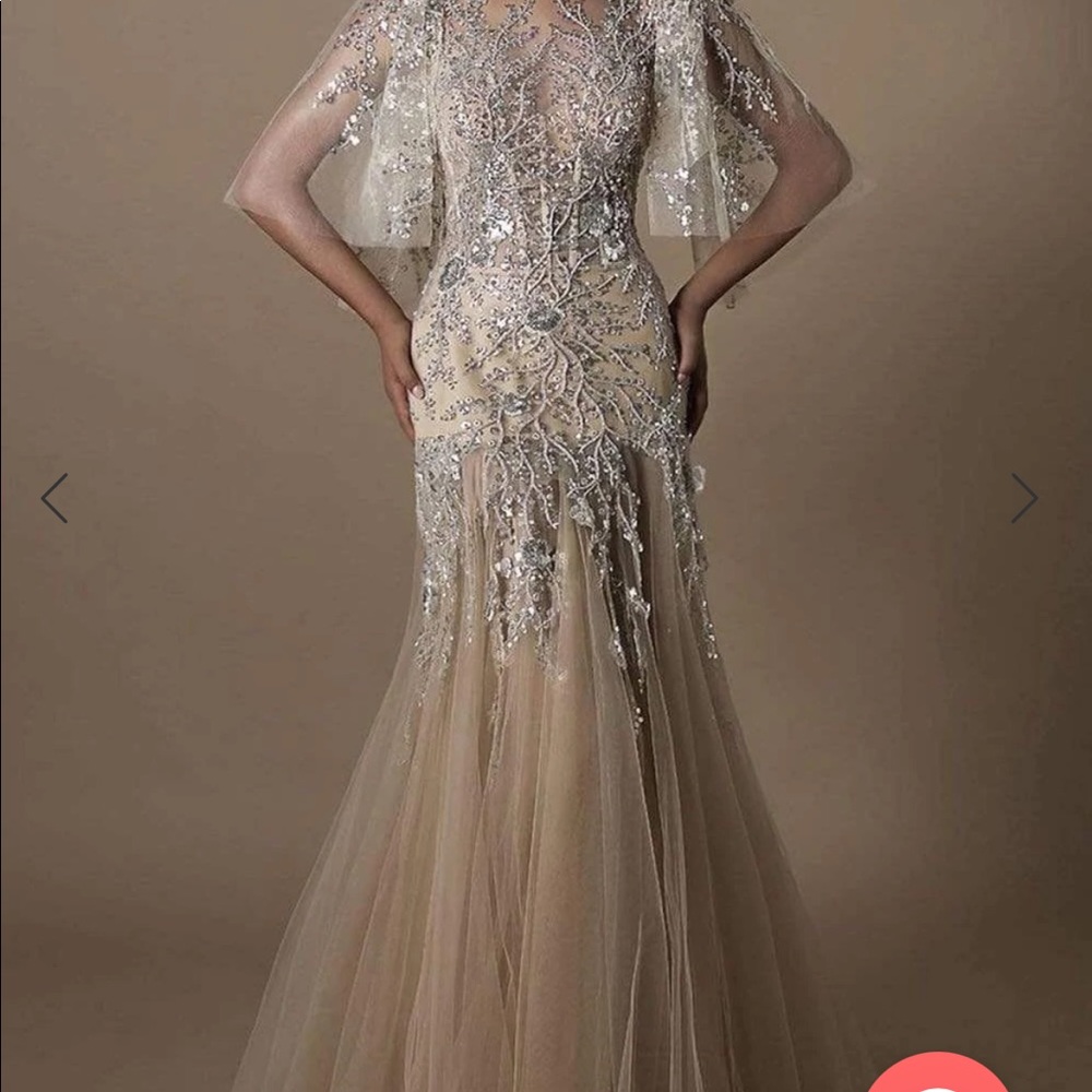 Tarik Ediz
Stone - 96021 Embroidered Tulle Trumpet Gown Formal Dress